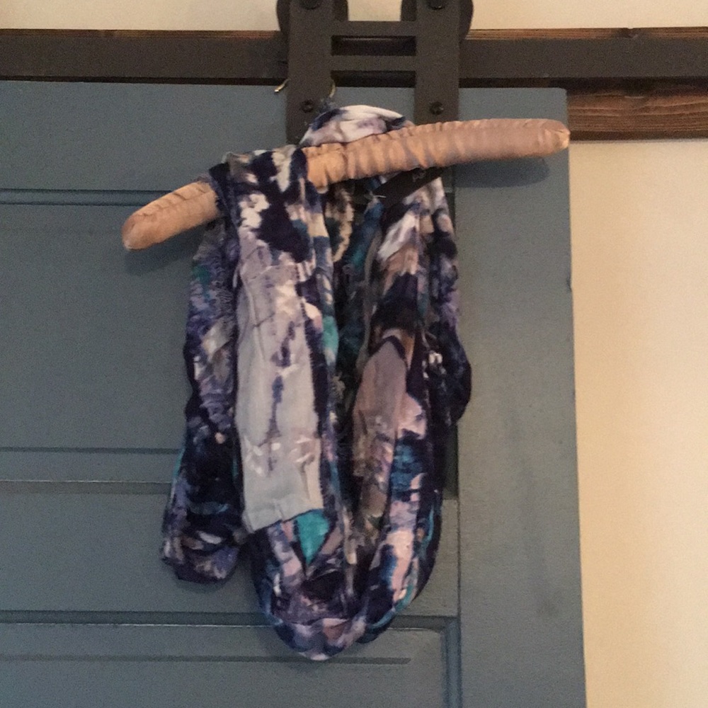 Purple and Teal Multicolored Scarf